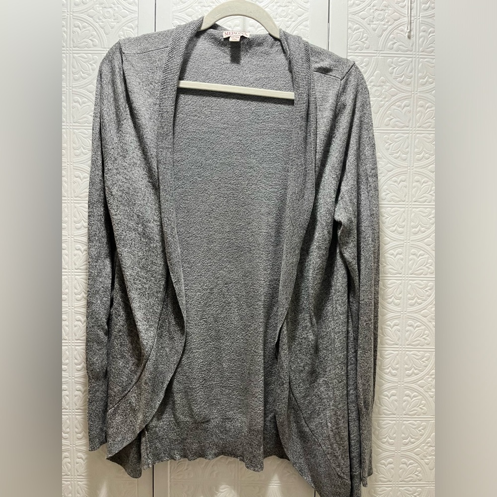 MERONA Long Flowy Open Cardigan, grey - XL